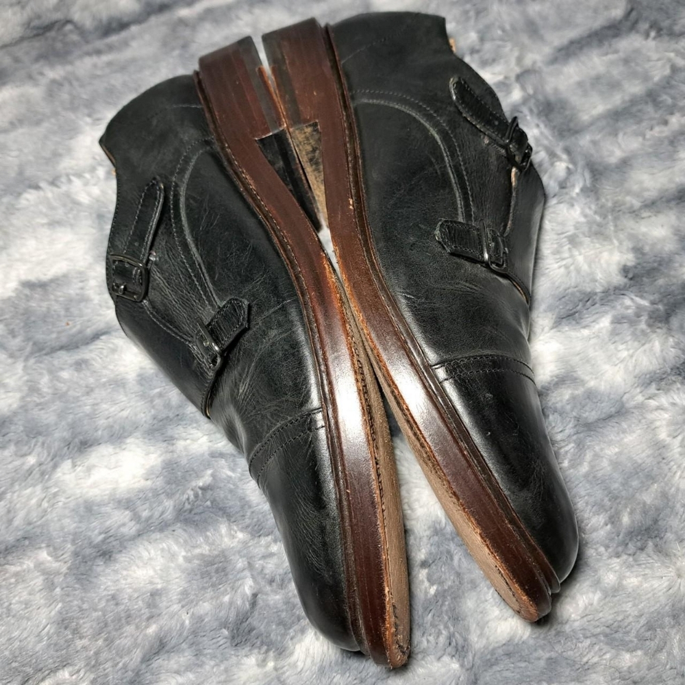 Frye Men's Black Leather Double Monk Strap Shoes Size 8.5D - Picture 8 of 8